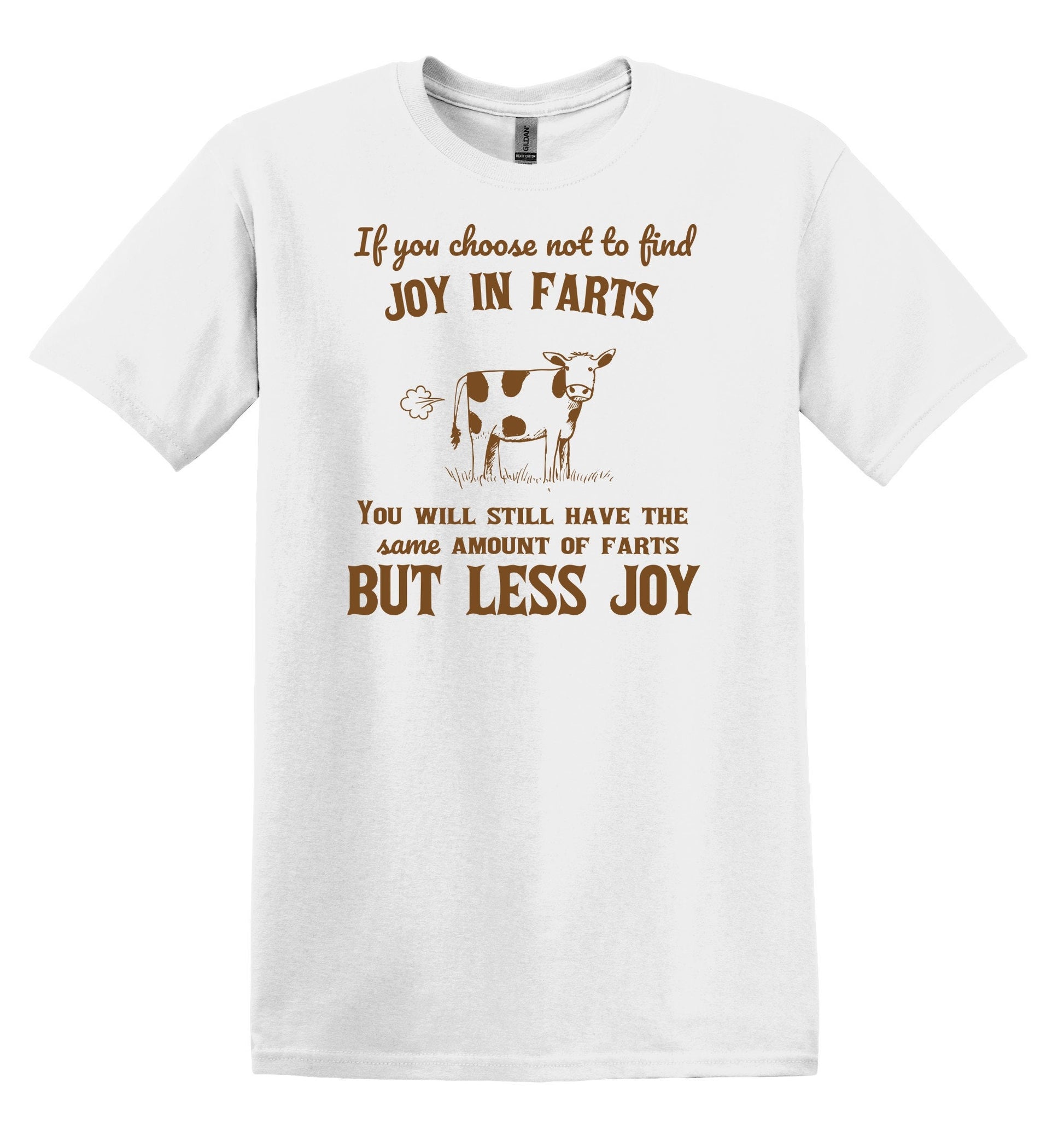Joy in Farts Cow Shirt Graphic Shirt Funny Shirt Vintage Funny TShirt Nostalgia T-Shirt Relaxed Cotton Shirt Minimalist Shirt Gag Shirt