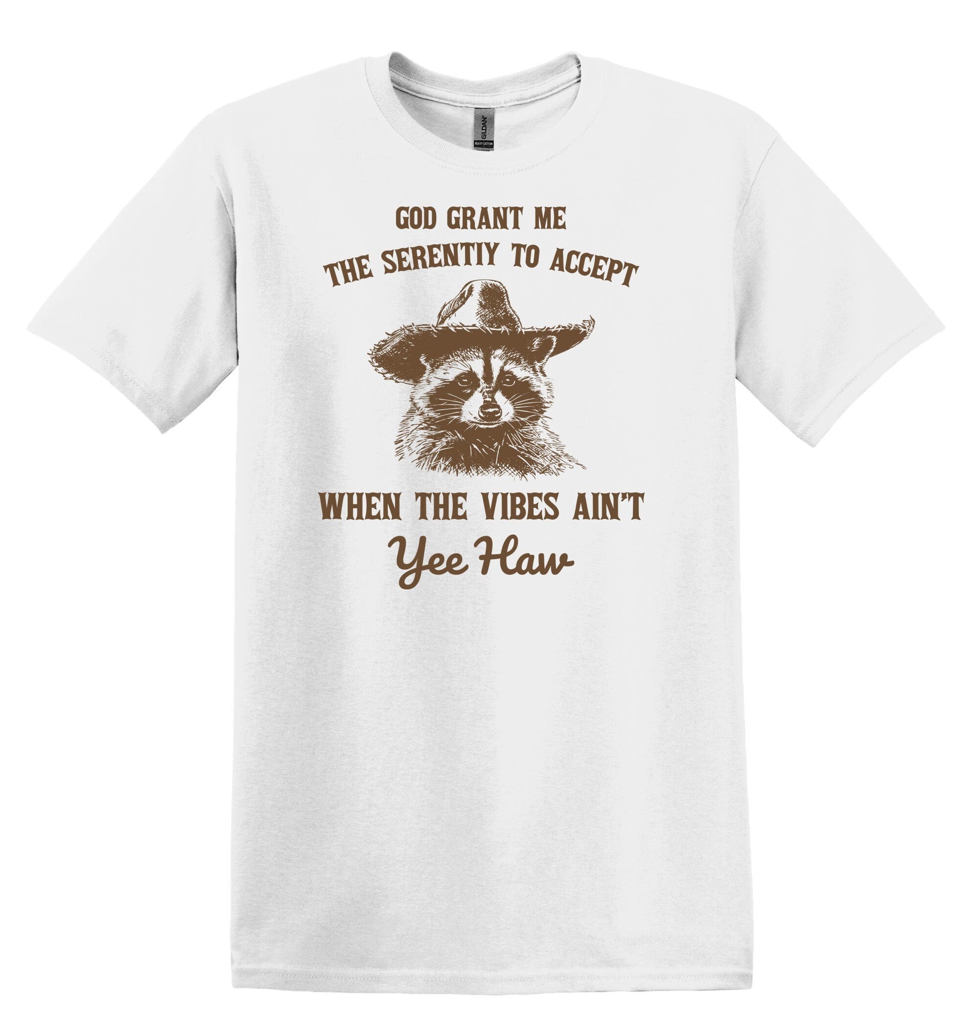 Yee Haw Vibes Raccoon Shirt Graphic Shirt Funny Shirt Vintage Funny TShirt Nostalgia T-Shirt Relaxed Cotton Shirt Minimalist Shirt Gag Shirt