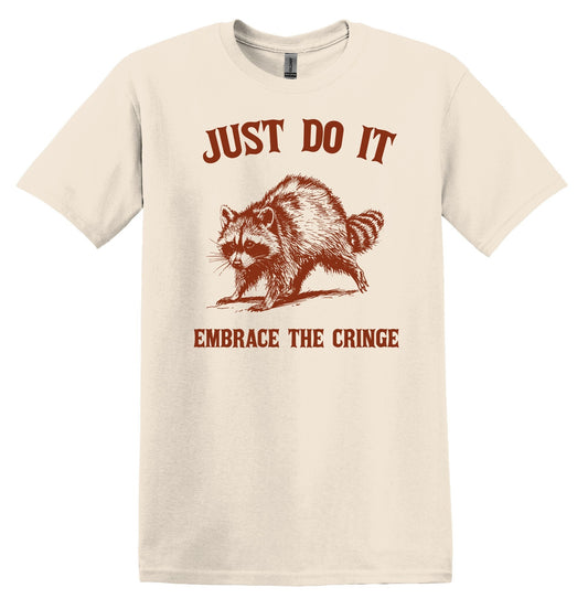 Embrace the Cringe Raccoon Shirt Graphic Shirt Funny Shirt Vintage Funny TShirt Nostalgia Shirt Relaxed Shirt Minimalist Gag Shirt
