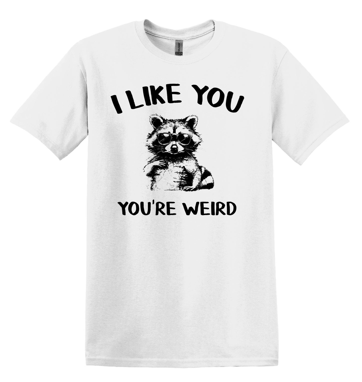 I Like You You're Weird Raccoon Shirt Graphic Shirt Funny Vintage Funny TShirt Nostalgia Shirt Relaxed Shirt Minimalist Gag Shirt Meme Shirt