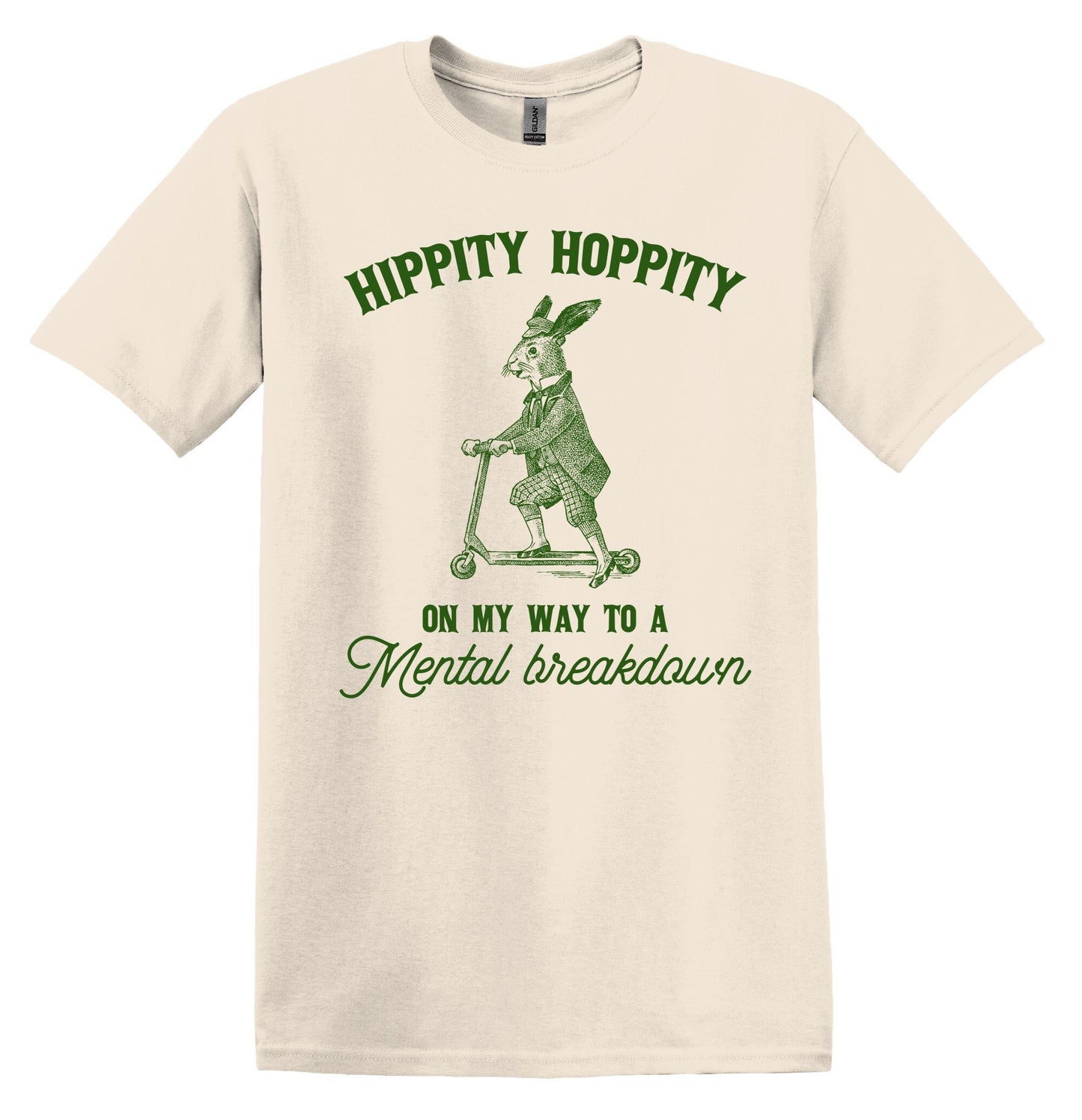 Hippity Hoppity On My Way to a Mental Breakdown Shirt Graphic Shirt Funny Vintage Shirt Nostalgia Shirt Minimalist Gag Shirt Meme T-Shirt