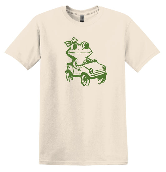 Funny Frog in Car Shirt Graphic Shirt Funny Vintage Shirt Nostalgia Shirt Minimalist Gag Shirt Minimalist Tee Meme T-Shirt Gag Gift