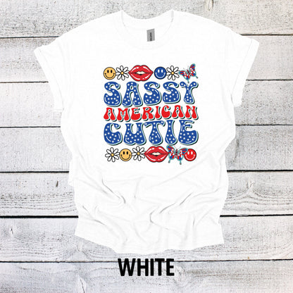 Sassy American Cutie Shirt - Red White and Blue Patriotic Top