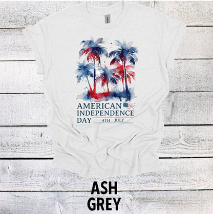 Palm Trees American Independence Day July 4th Shirt July 4th Shirt Fourth of July Shirt July 4th Top Independence Day Shirt