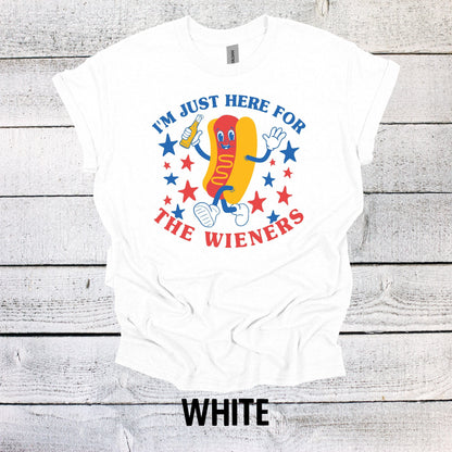 I'm Just Here for the Wieners Shirt 4th of July - Patriotic BBQ Tee
