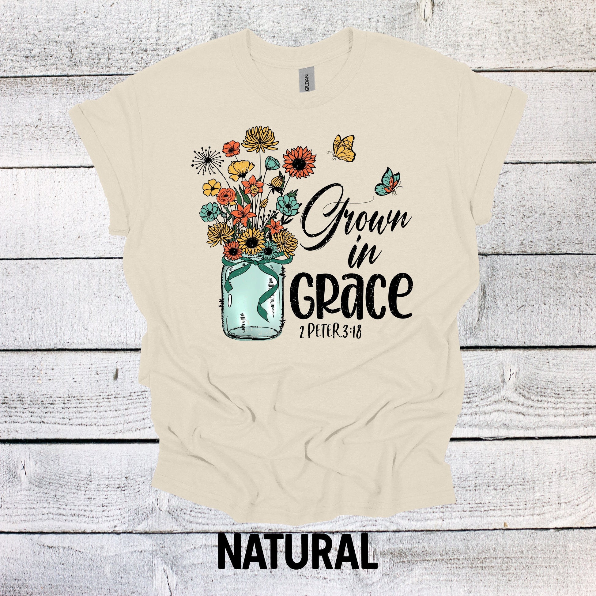 Grown in Grace Christian Floral Shirt Christian Shirts Religious Shirt Christian Shirt Bible Verse Shirt