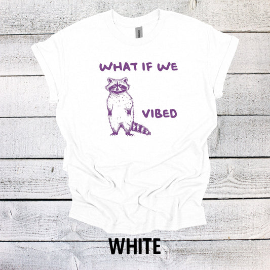 What if we Vibed Raccoon Shirt Graphic Shirt Adult Vintage Funny Shirt Nostalgia Cotton Shirt Minimalist Shirt
