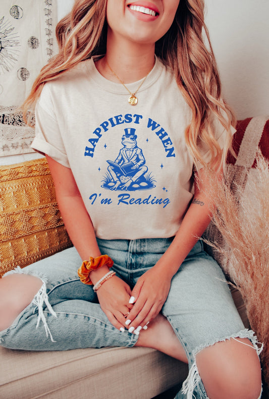 Happiest When Reading Shirt Book shirt Book Lover TShirt Book Club Shirt Book Gift book Lover Gifts Reading Shirt