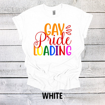Gay Pride Loading Rainbow Pride Shirt - LGBTQ Tee for All Genders - Pride Month Apparel