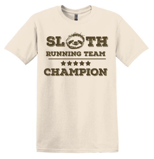 Sloth Running Team Champion Tee - Cute and Comfy Shirt for Sloth Fans