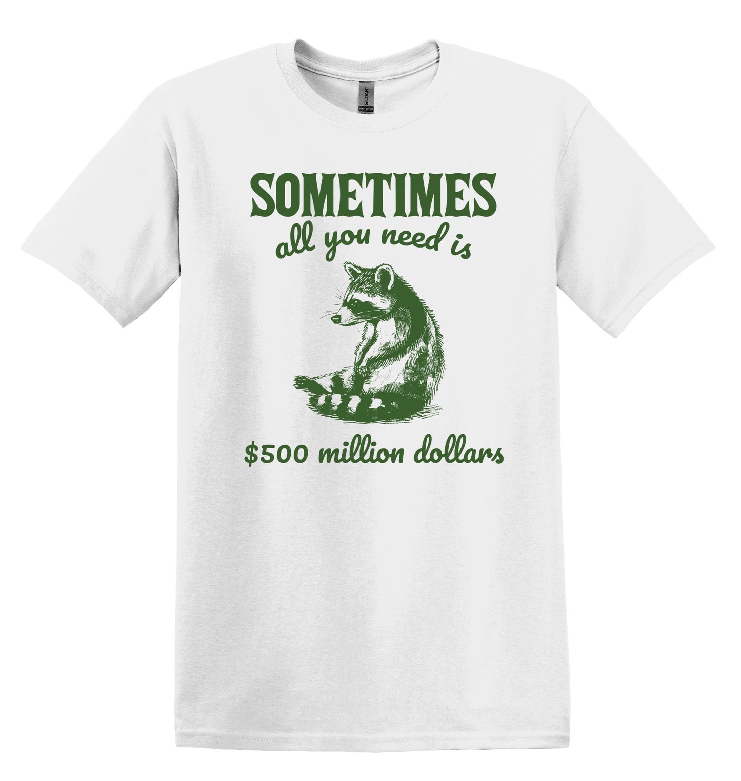 Sometimes all you need is 500 Million Dollars Raccoon Shirt - Funny Graphic Tee