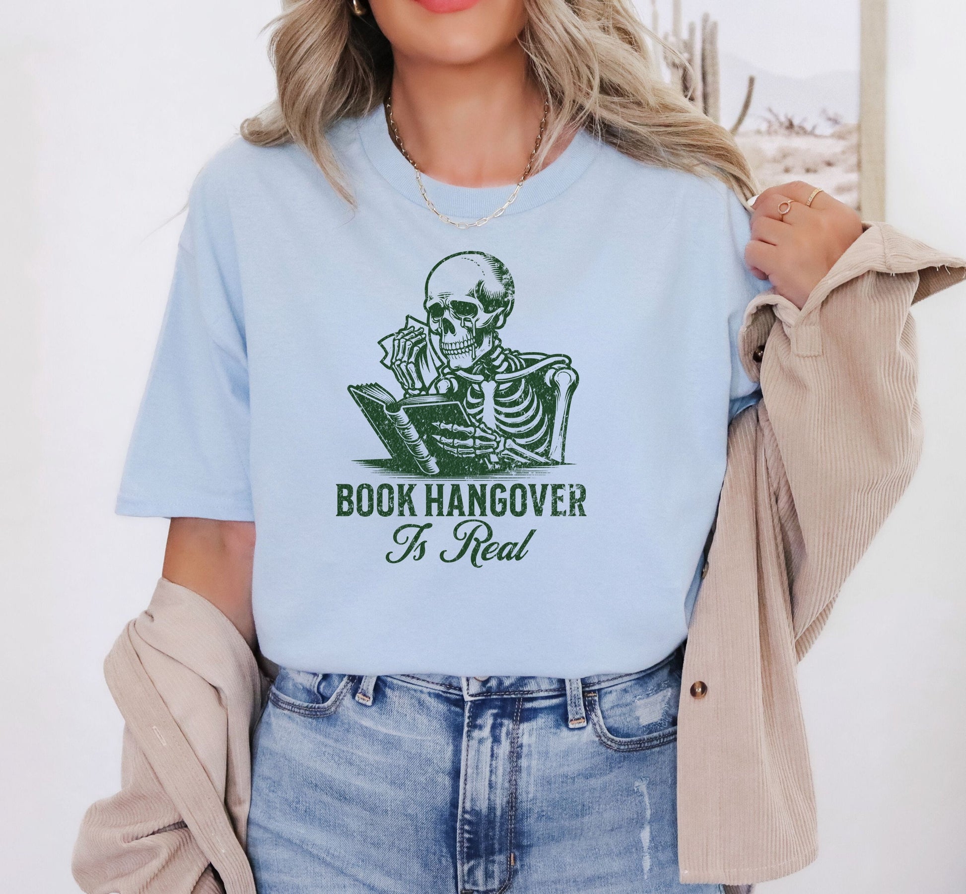 Book Hangover is Real Skeleton Book Shirt for Book Lovers