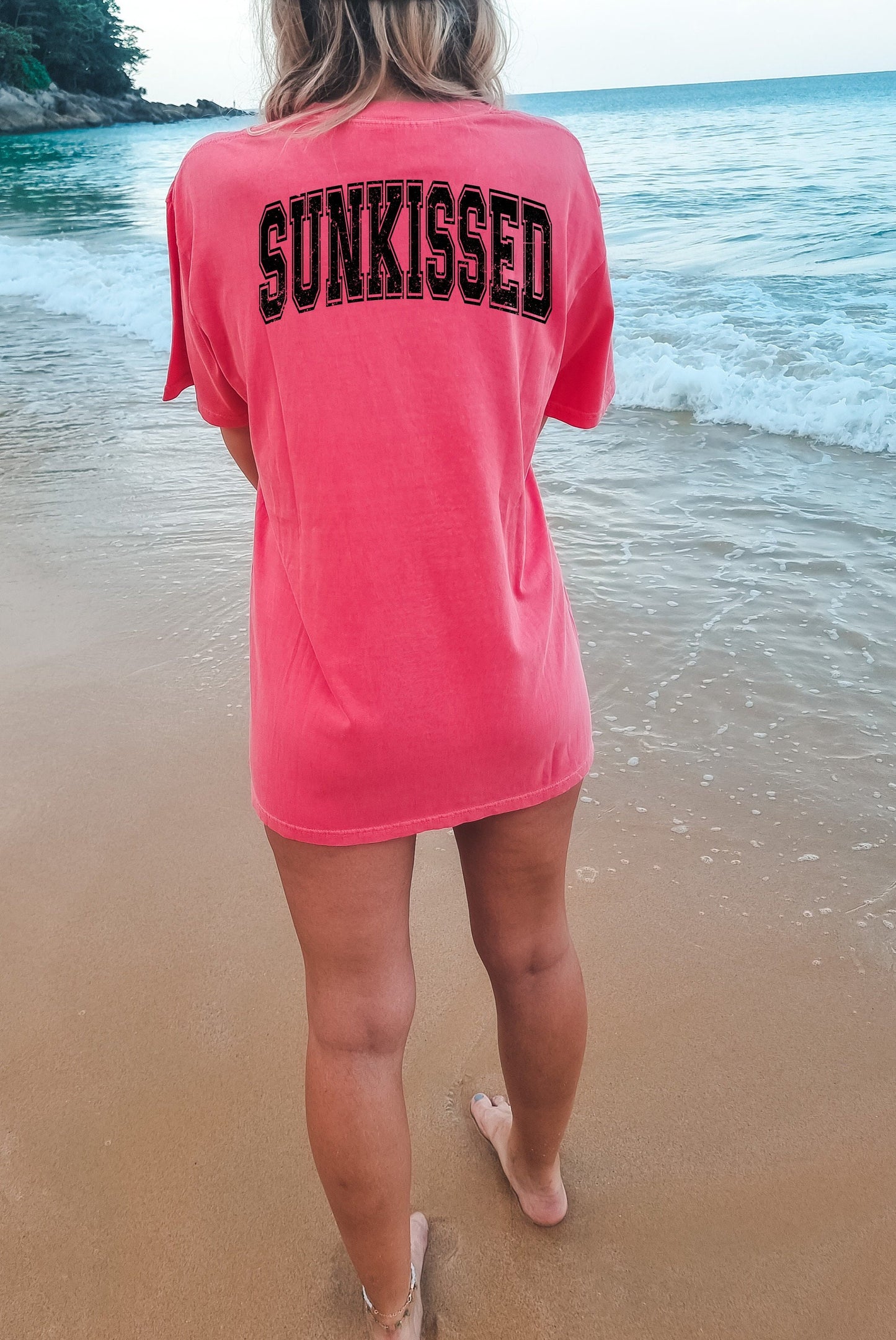 Beachy Sunkissed Distressed Tee - Summer Ready Top for Your Wardrobe