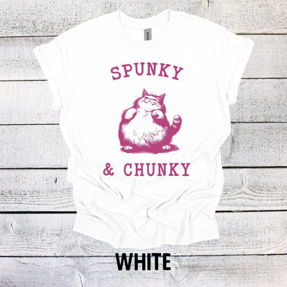 Spunky and Chunky Shirt, Cat Graphic Shirt, Vintage Funny Shirt Nostalgia Shirt Cotton Shirt Minimalist Shirt