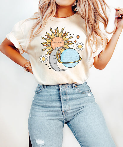 Sun Moon Vibes Shirt, Nature Lover, Outdoor Fun, Forest Wanderer, Wildlife Theme, Nature Inspired Shirt, Cozy Shirt, Whimsical Tee