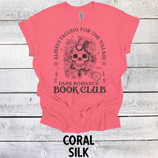 Always Falling for the Villain Dark Romance Book Club Shirt - Trendy Bookish Tee