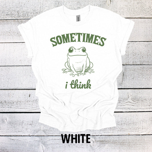 Sometimes I think Frog T-shirt Graphic Shirt Funny Adult TShirt Vintage Funny TShirt Nostalgia T-Shirt Relaxed Cotton Tee T-Shirt