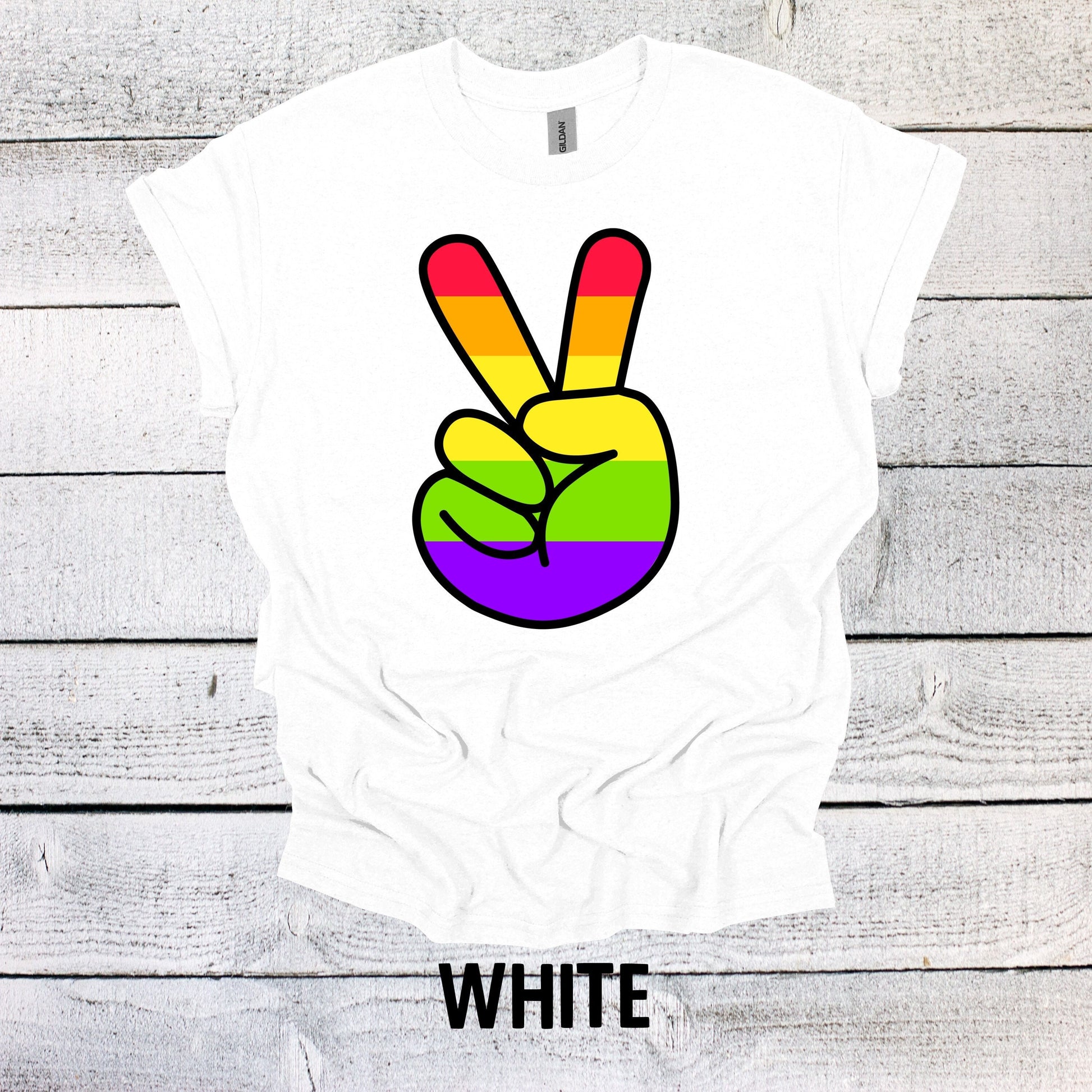 Peace Sign Rainbow Pride Shirt - LGBTQ Tee for All Genders - Pride Month Apparel
