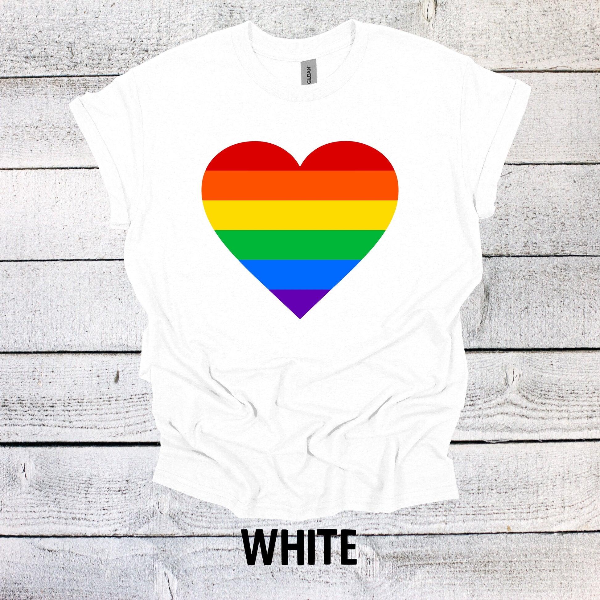 Rainbow Pride Heart Shirt - LGBTQ Tee for All Genders - Pride Month Apparel