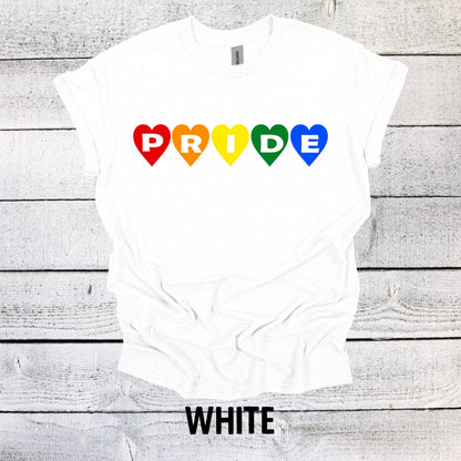 Rainbow Pride Hearts Shirt - LGBTQ Tee for All Genders - Pride Month Apparel