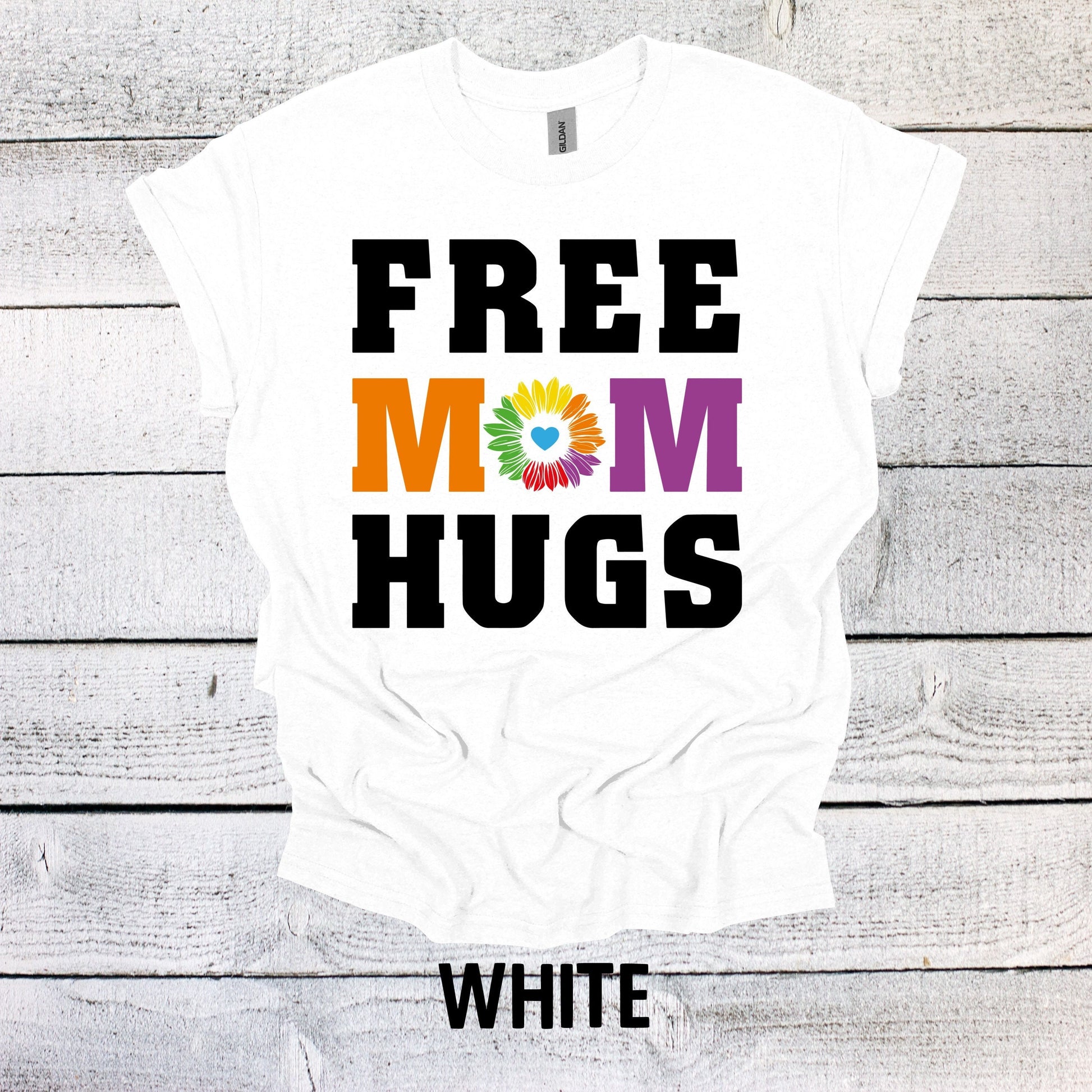 Free Mom Hugs Rainbow Pride Shirt - LGBTQ Tee for All Genders - Pride Month Apparel