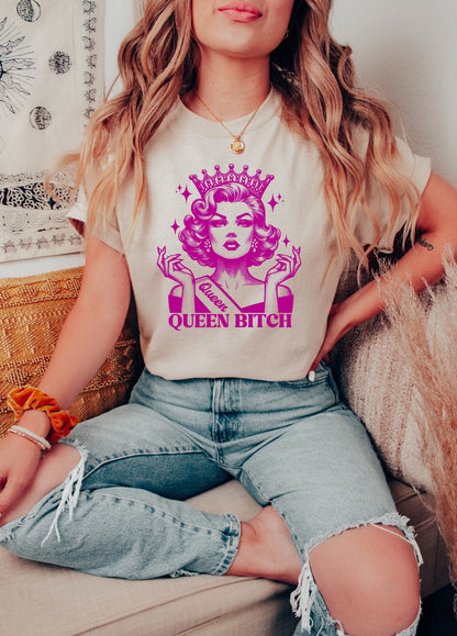 Queen Bitch Shirt Graphic Shirt Retro Adult Shirt Vintage Shirt Nostalgia Relaxed Cotton Tee Meme Shirt Trendy Shirt Funny Gift