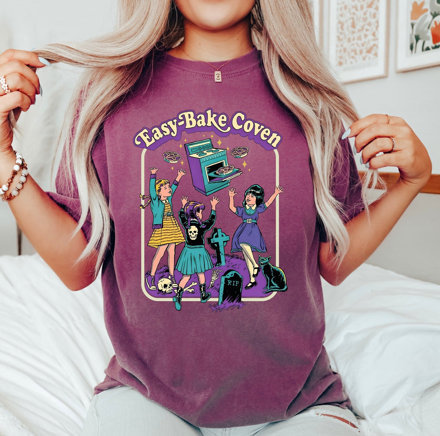 Easy Bake Coven Shirt, Funny Halloween T-Shirt, Spooky Party Shirt, Oversized T-Shirt, Halloween Tee, Comfort Colors Shirt