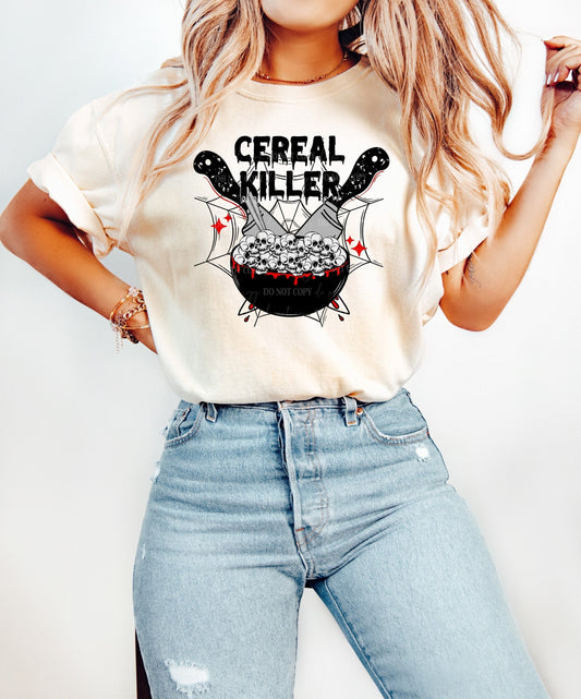 Cereal Killer Red Halloween Shirt, Halloween T-Shirt, Spooky Party Shirt, Oversized T-Shirt, Halloween Tee, Comfort Colors Shirt