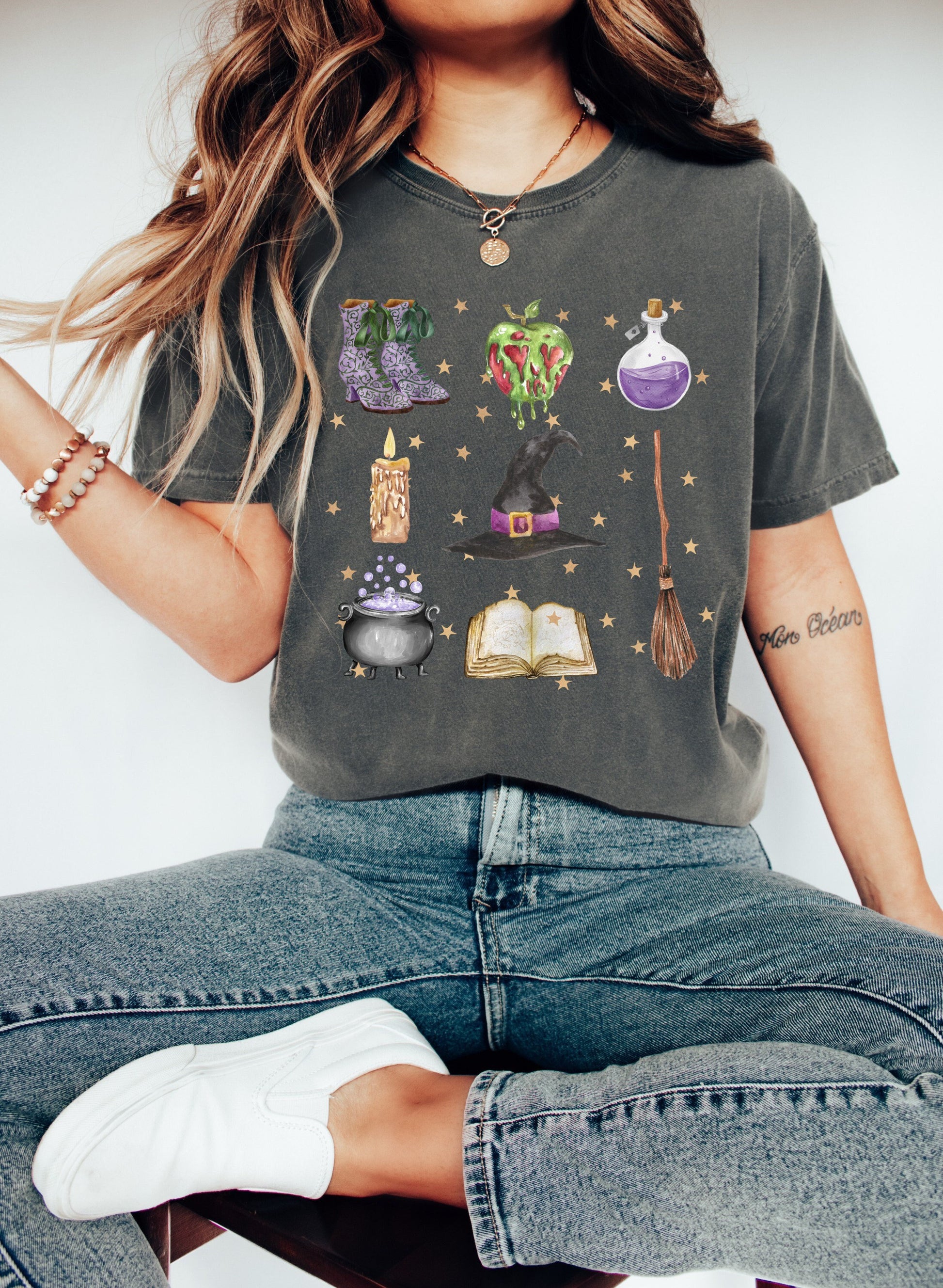 Witch Collage Halloween Shirt, Coquette Bow Halloween Shirt, Halloween Shirts, Spooky Season Shirt,