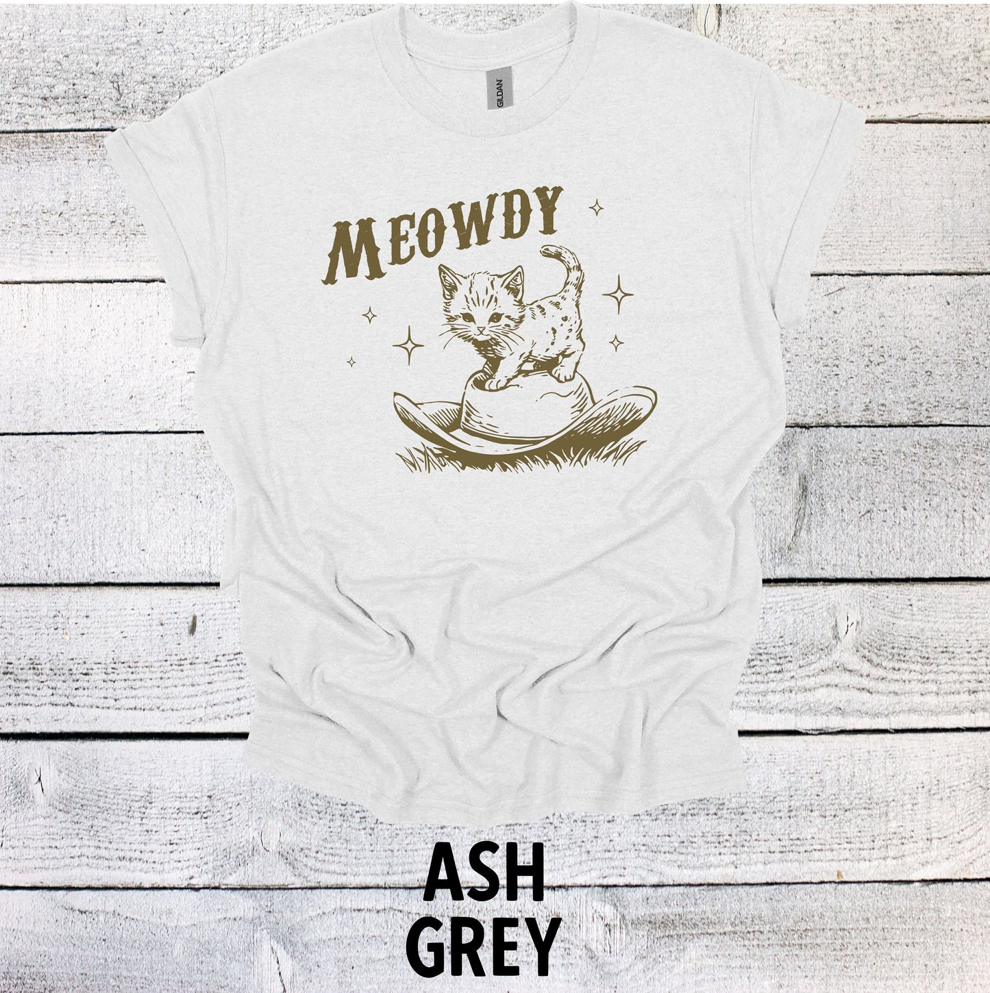 Meowdy Western Cat Shirt Graphic Shirt Funny Shirts Vintage Funny TShirts Minimalist Unisex Shirt Nostalgia Shirt