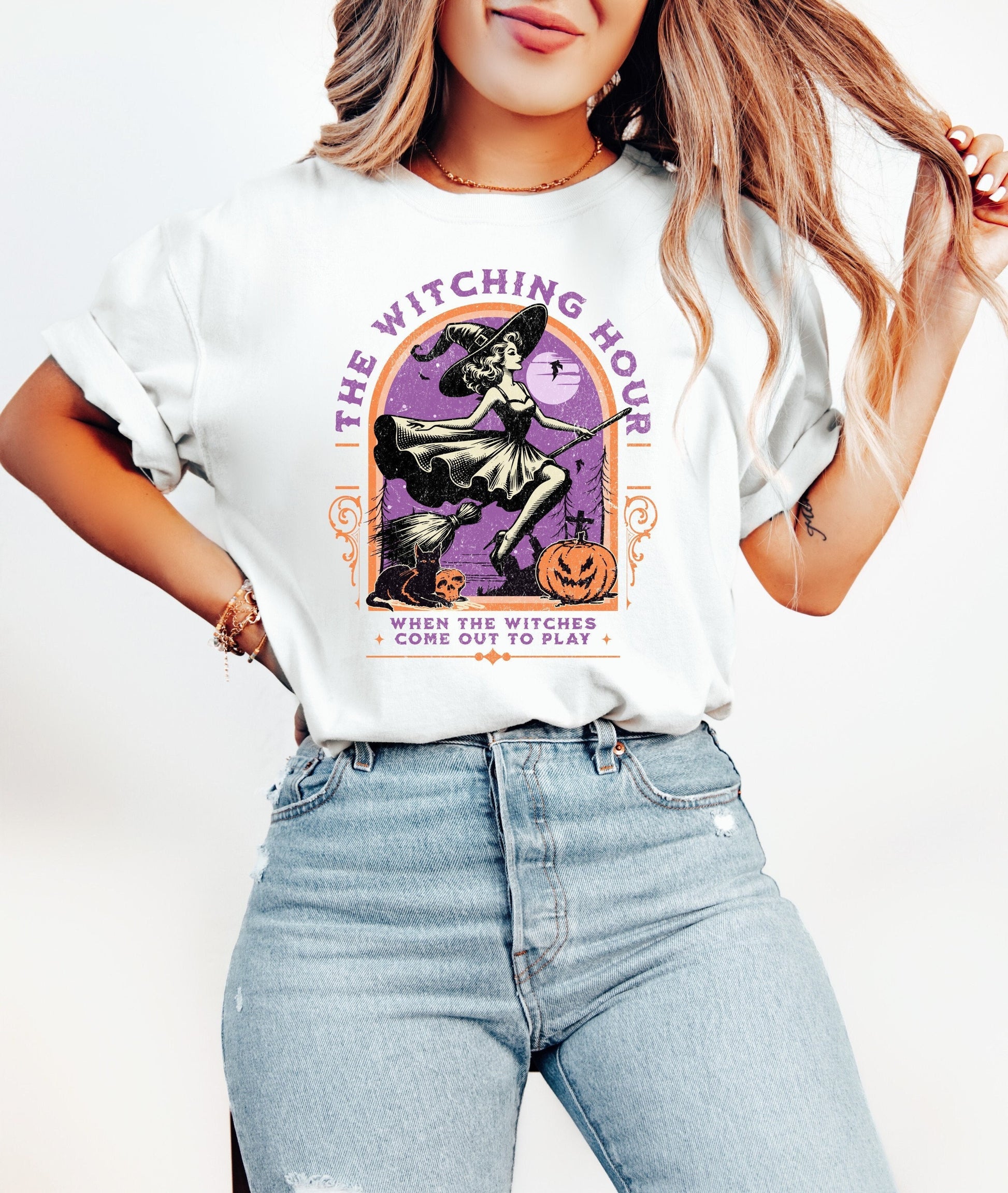The Witching Hour Halloween Shirt, Cute Witch Halloween Shirt, Halloween Shirts, Spooky Season Shirt, Witches Halloween Top