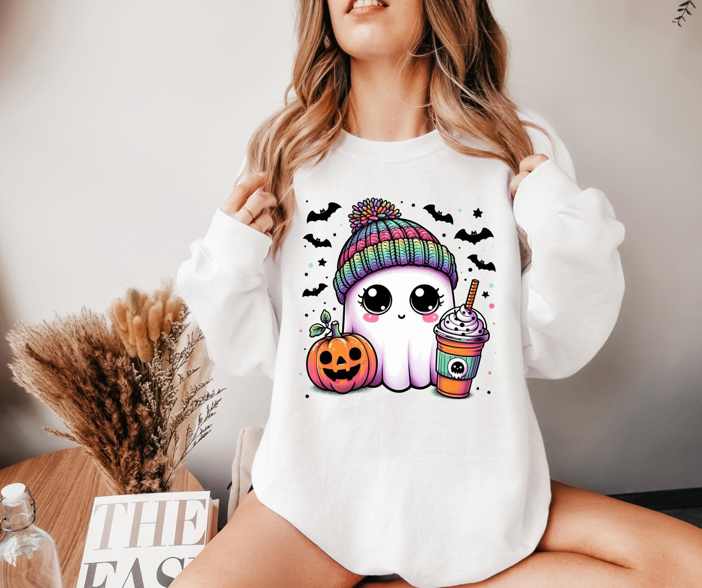 Girl Ghost Halloween Sweatshirt, Cute Halloween Sweatshirt, Halloween Shirts, Spooky Season Shirt, Trendy Halloween Sweatshirt