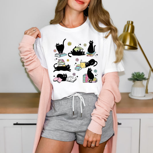 Cats and Books Shirt Book shirt Book Lover Tshirt Women Reading Shirts Book Club Shirt book shirt Book gift