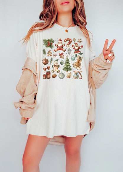 Vintage Christmas Collage Shirt, Cute Christmas T-Shirt, Christmas Shirts, Winter Season Shirt, Retro Christmas Shirt