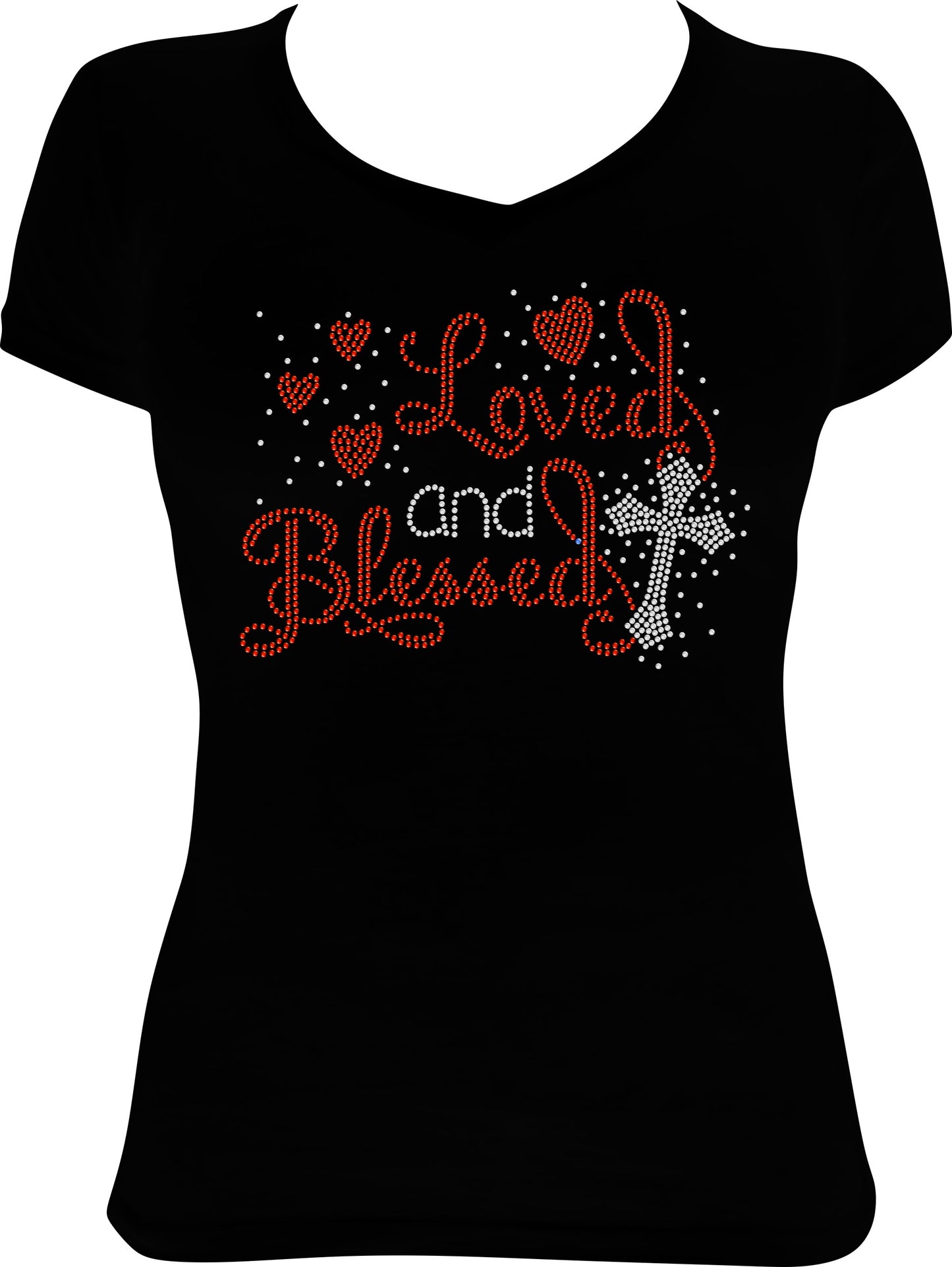 Loved and Blessed Valentine's Day Rhinestone Shirt