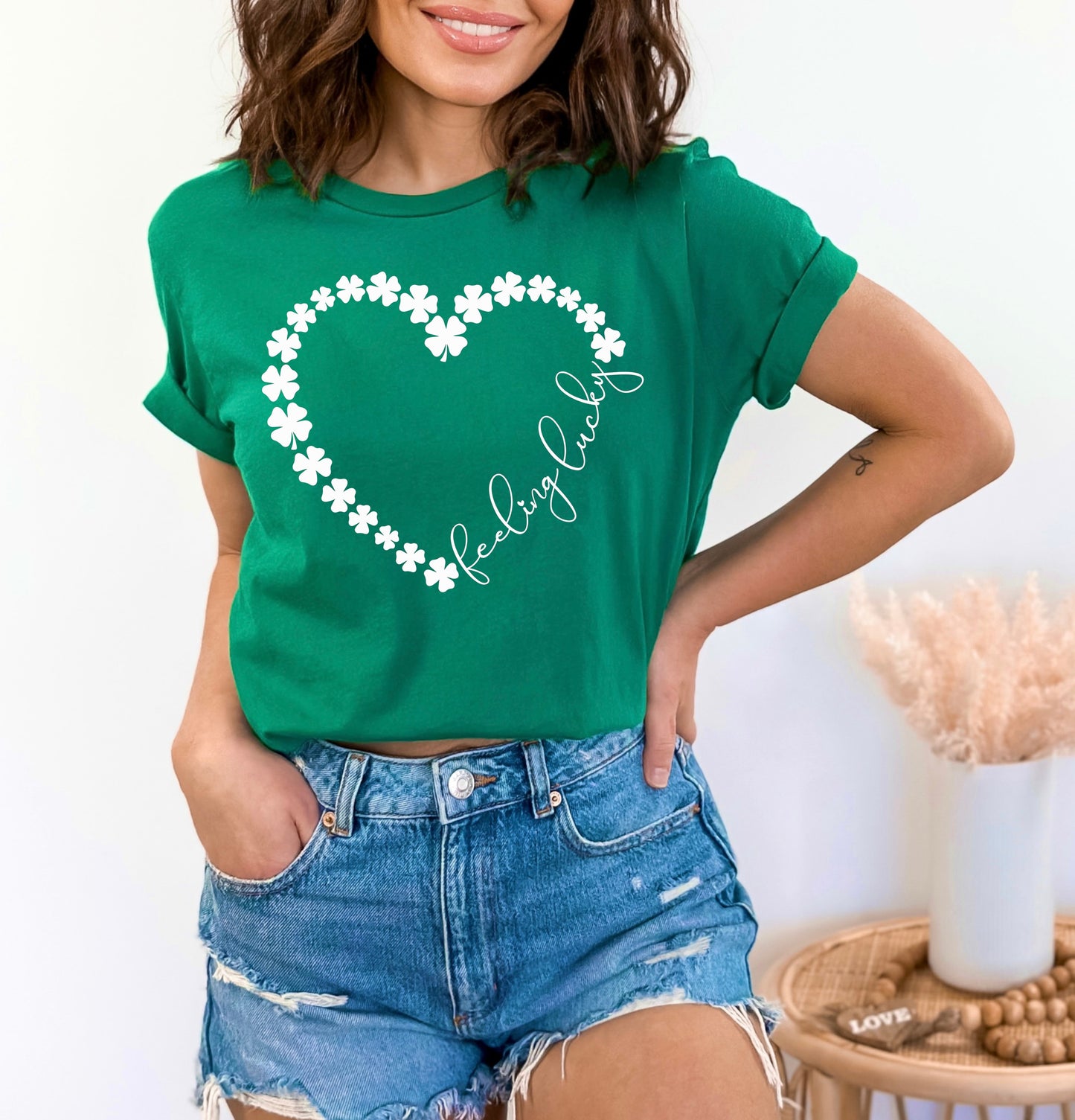 Feeling Lucky Heart Shamrock St. Patrick's Day T-shirt