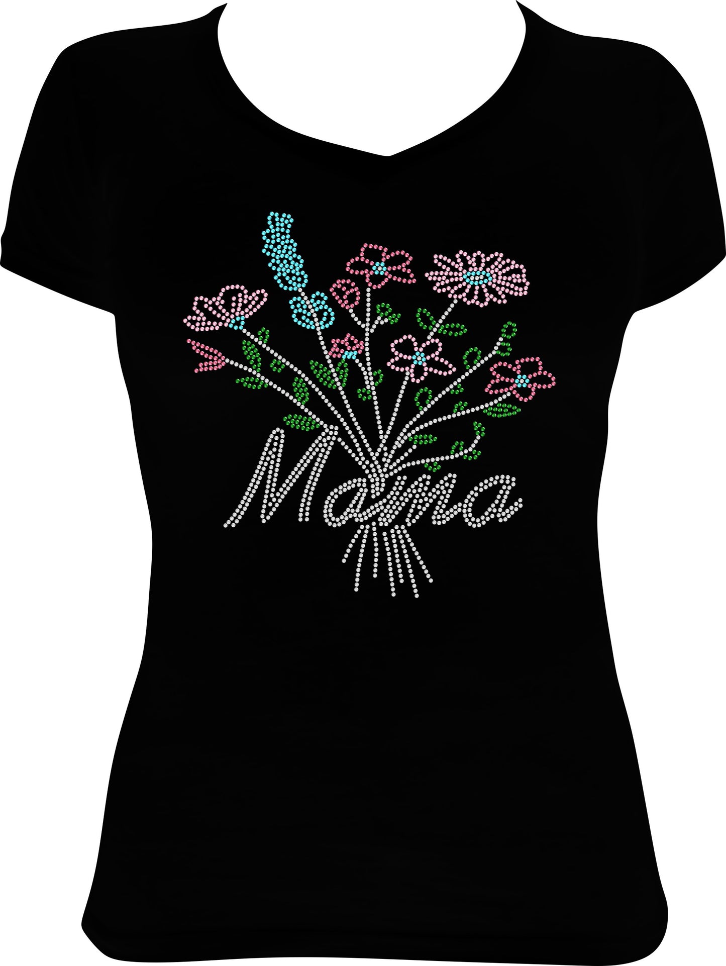 Mama Flowers Mother's Day Rhinestone Shirt