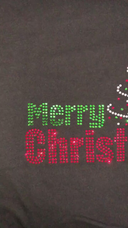 Merry Christmas Tree Rhinestone Shirt