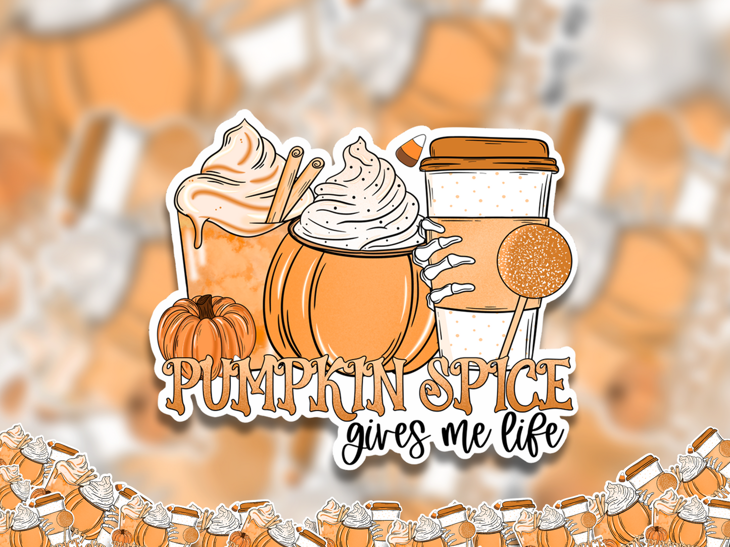 Pumpkin Spice Gives Me Life Fall Drinks Sticker