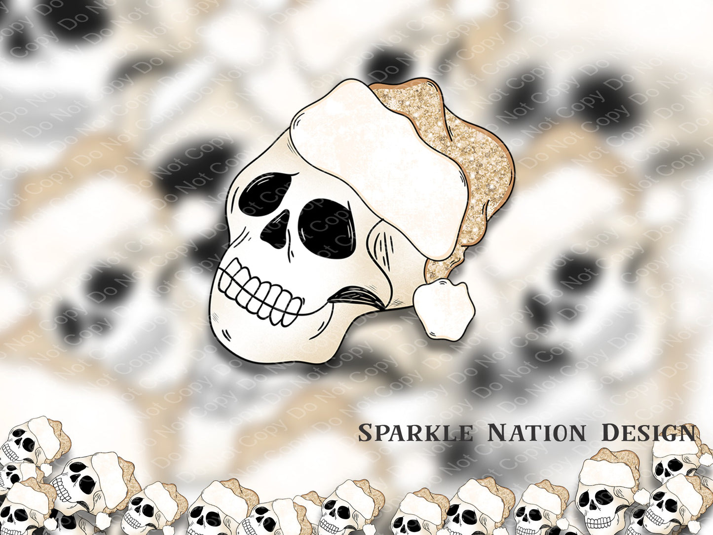 Santa Skeleton Christmas Sticker