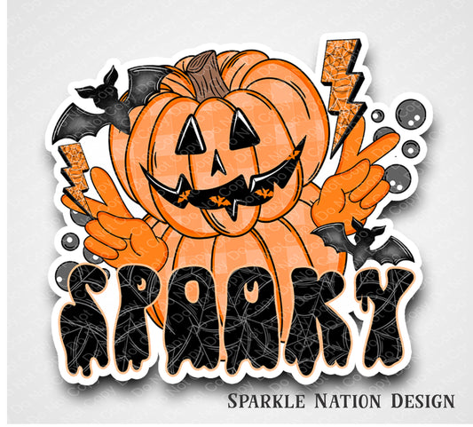 Spooky Pumpkin Peace Sign Sticker