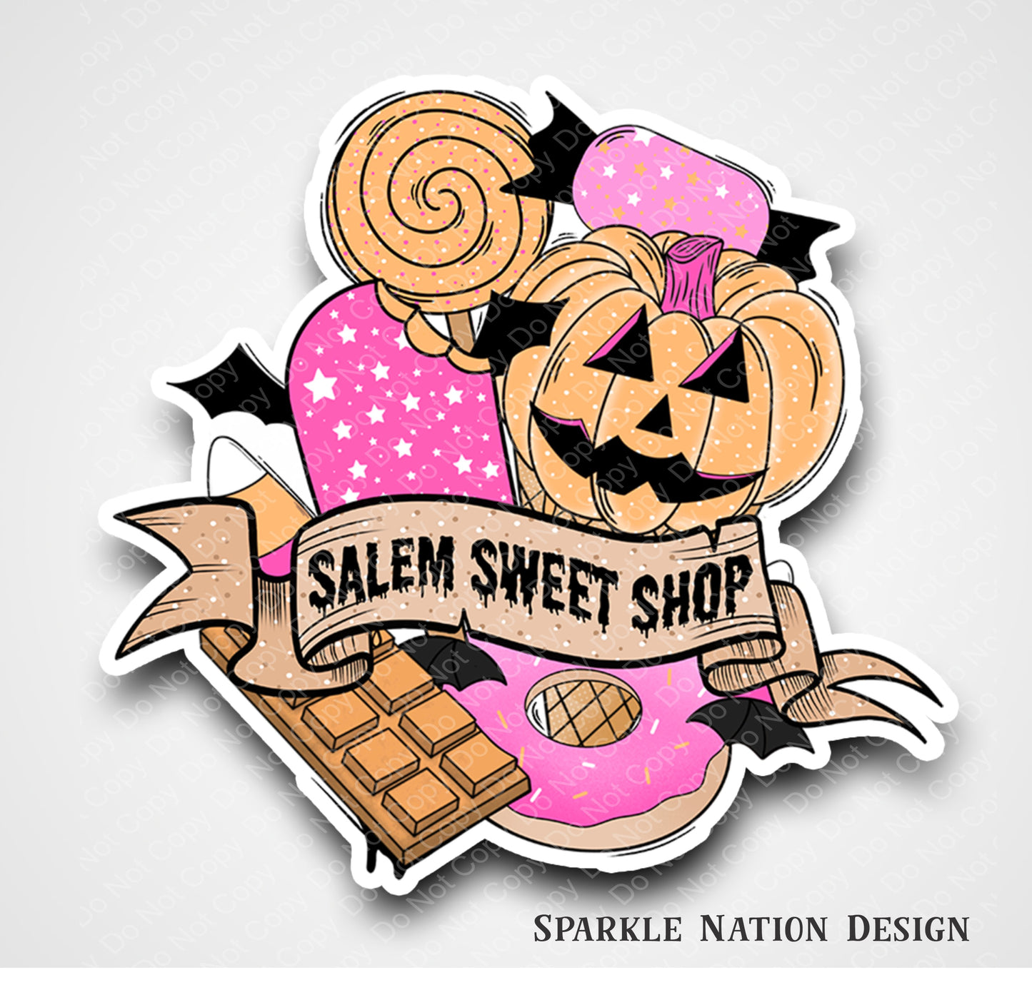 Salem Sweet Shop Candy Pumpkin Sticker