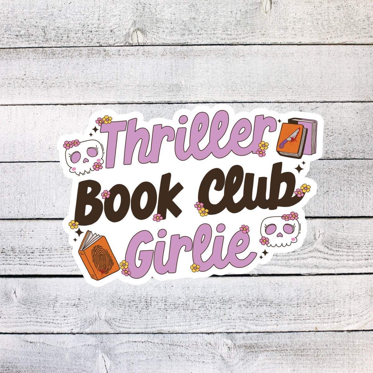 Thriller Book Club Girlie Book Lover Sticker